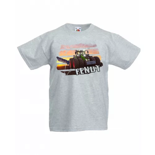 šedé detské tričko s fendt work