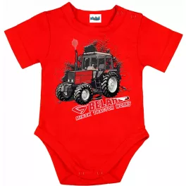belorusko body pre bábätká červený krátky rukáv