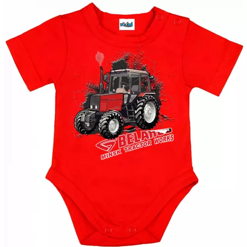 belorusko body pre bábätká červený krátky rukáv