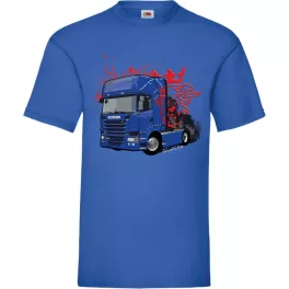 scania kráľovské modré tričko s krátkym rukávom