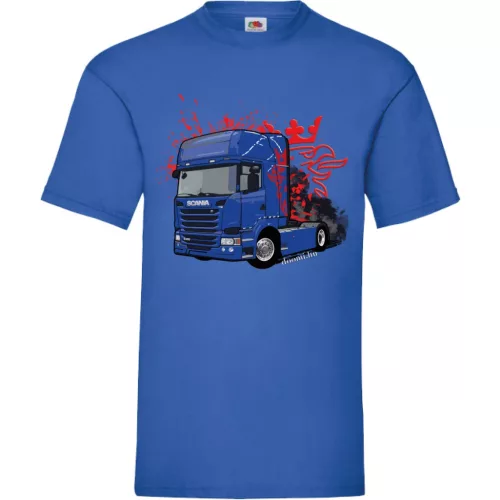 scania kráľovské modré tričko s krátkym rukávom