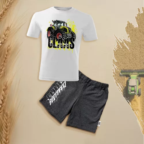 claas new biely detský sada s krátkym rukávom a šortkami