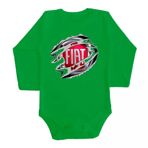 fiat zelené dojčenské telo s dlhým rukávom