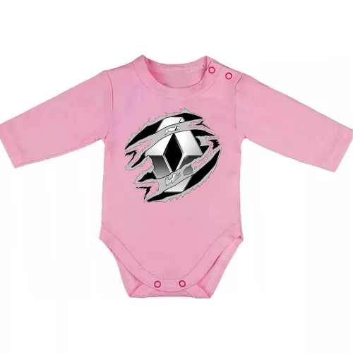 renault ružové detské telo s dlhým rukávom