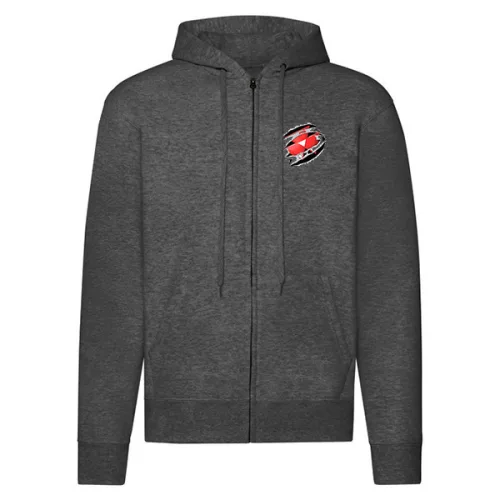 massey ferguson logo zips tmavá šedá mikina