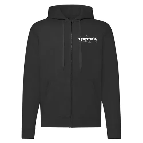 pulóver na zips dutra s čiernym obrysom, biely vzor