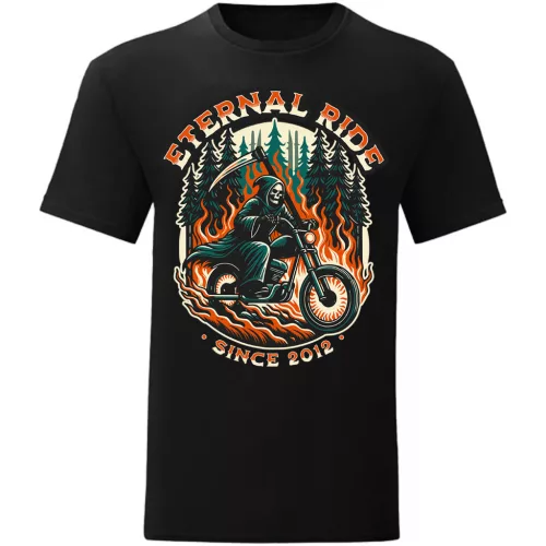 eternal ride motorcycle tričko čierne