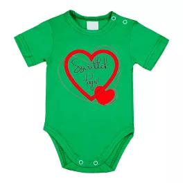   bábätká telo s krátkym rukávom "milujem ťa, otec." zelená