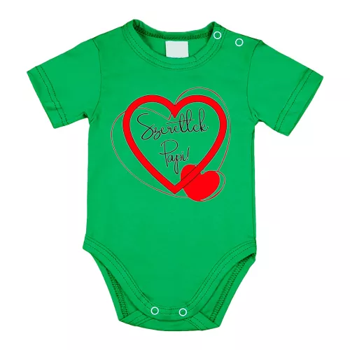 bábätká telo s krátkym rukávom "milujem ťa, otec." zelená