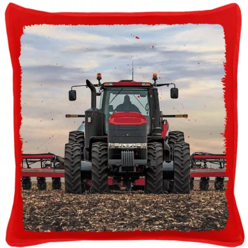 dvojkolesový červený traktor v práci červený bavlnený vanúšek