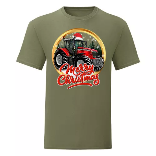 vianočná zelená košeľa massey ferguson