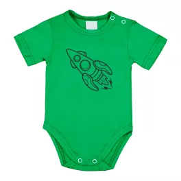 raketa krátky rukáv body pre bábätká zelené