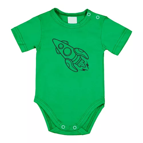 raketa krátky rukáv body pre bábätká zelené