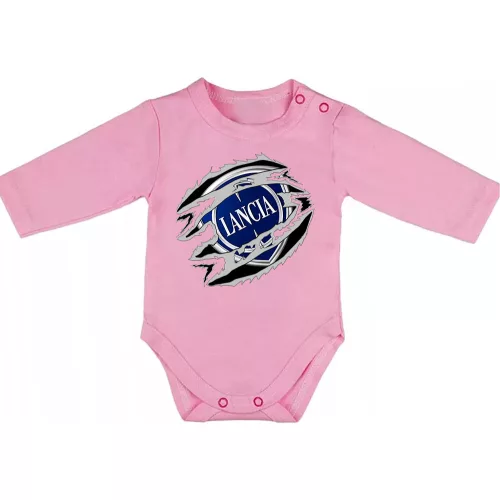 lancia ružová dojčenské telo s dlhým rukávom