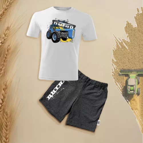 skvelá dutra biely detský sada s krátkym rukávom a kraťasmi