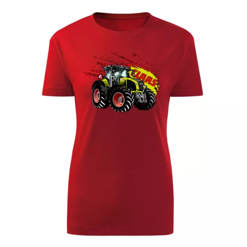 dámske tričko claas axion červený traktor