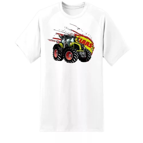 tričko claas axion tractor biele