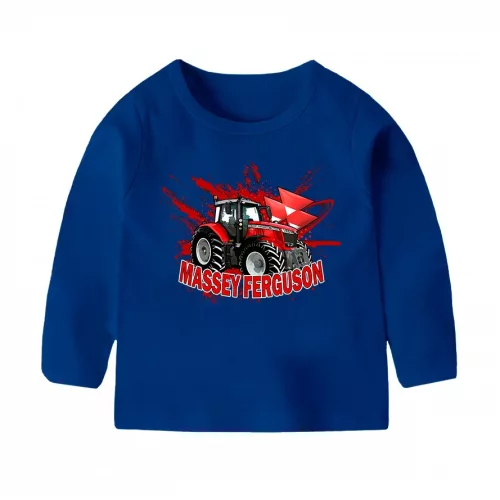 detské tričko massey ferguson modré dlhý rukáv