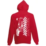 mtz 82 červený kruhový sveter na zips s bielym vzorom