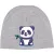 panda detská čiapka šedá