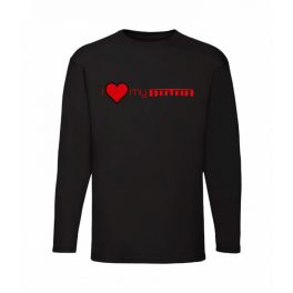 milujem svoju dutra! čierne tričko s dlhým rukávom
