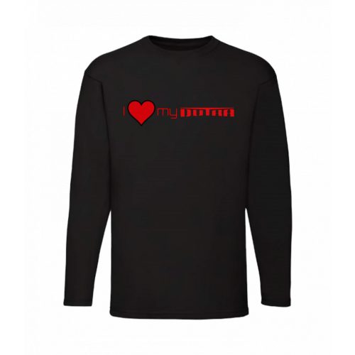 milujem svoju dutra! čierne tričko s dlhým rukávom