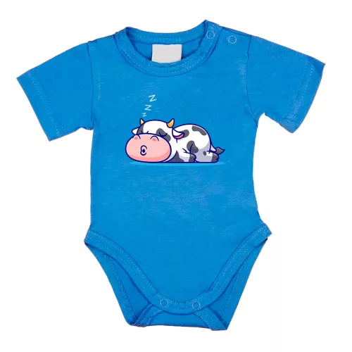 spiaci kravičkas body pre bábätká s krátkym rukávom modrá