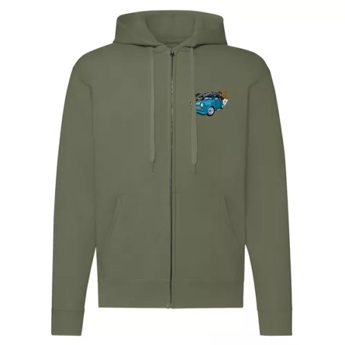 trabant 601 zelená mikina na zips