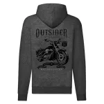 outsider motorcycle mikina na zips, sivá