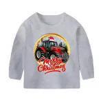tričko massey ferguson s dlhým rukávom šedý vianočný sada