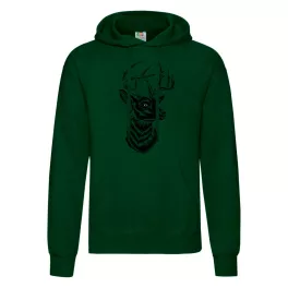 sveter s kapúcou jelenka zelená
