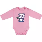 2 kusová súprava zebra panda (ružová - biela) dlhý rukáv