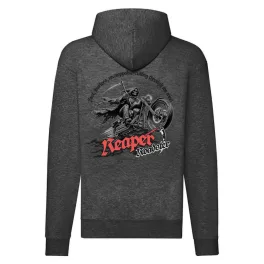 reaper roadster motorcycle mikina na zips, sivá