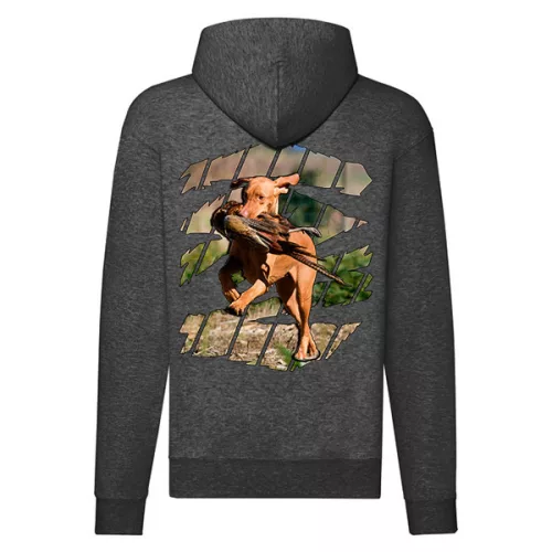 maďarská vizsla tmavosivý sveter na zips