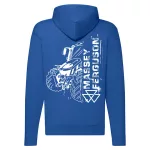 sveter na zips massey ferguson s modrým obrysom a bielym vzorom