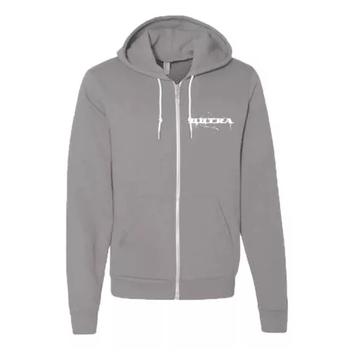 svetlo sivá sveter s kapucou na zips nový tvarovaný biely vzor dutra