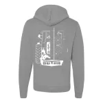 svetlo sivá sveter s kapucou na zips nový tvarovaný biely vzor dutra