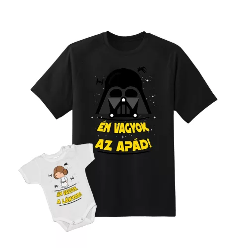 som tvoj otec! sada/čierne tričko s bielym body pre dievčatá (s dopravou zdarma)