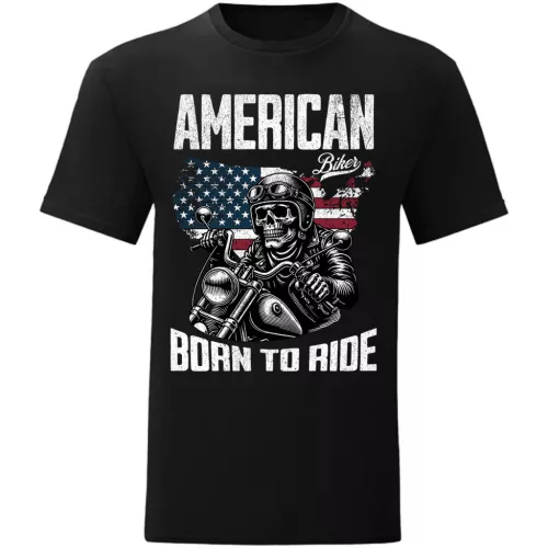 a. born to ride motorcycle tričko čierne