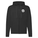 jd sveter na zips s čiernym obrysom, biely vzor