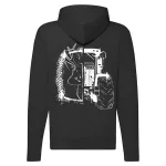 jd sveter na zips s čiernym obrysom, biely vzor