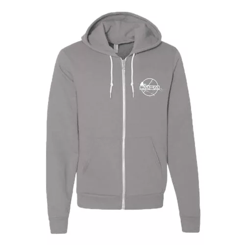 svetlo sivá svetr s kapúcou na zips nový kontúrovaný rába biely vzor