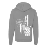 svetlo sivá svetr s kapúcou na zips nový kontúrovaný rába biely vzor