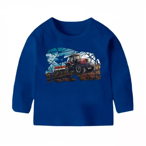 massey ferguson  modré detské tričko s dlhými rukávmi