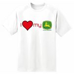 milujem svoj zelený traktor! biele tričko s krátkym rukávom