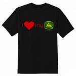 milujem svoj zelený traktor! biele tričko s krátkym rukávom