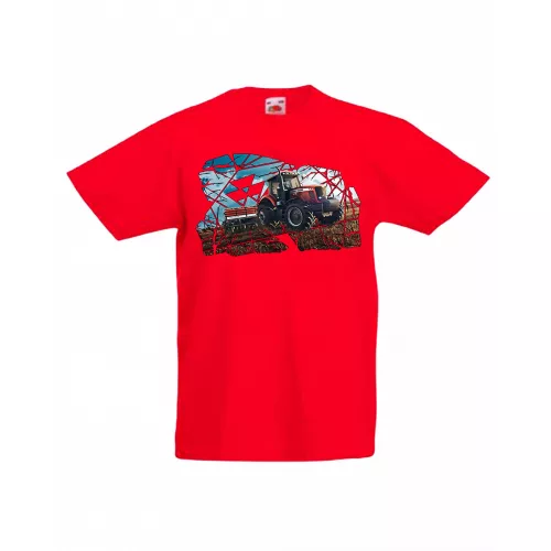 massey ferguson v práci červené detské tričko