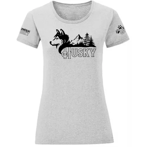 dámske tričko husky šedé veľký vzor