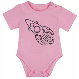 raketa krátky rukáv body pre bábätká ružová