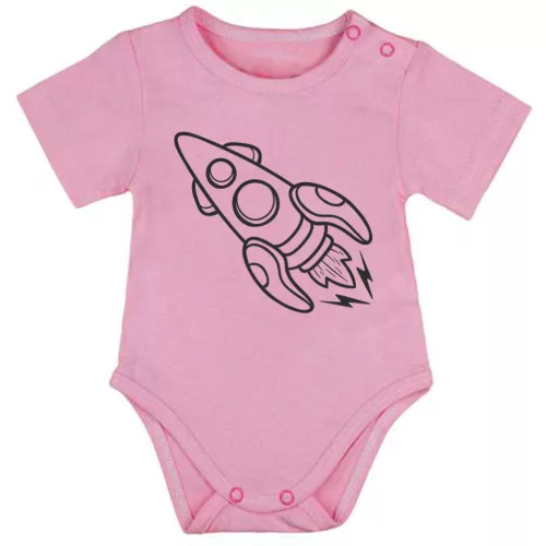 raketa krátky rukáv body pre bábätká ružová